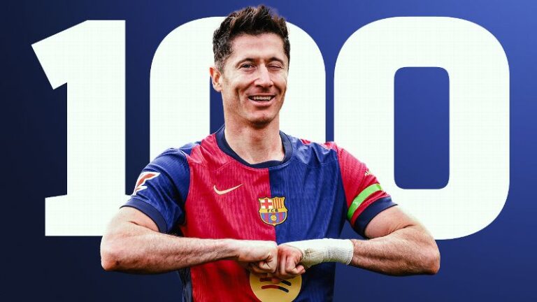 Lewandowski alcanza los 100 goles con el Barcelona y entra en la historia